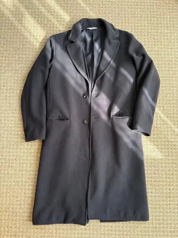 WYM 네이비 컬러 체스터 코트 2개 버튼