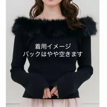 오프숄더 리브 니트 스웨터 블랙