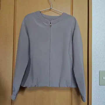 노카라 자켓 그레이 집업