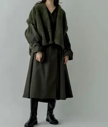 mystic 보아 베스트 포함 트렌치코트