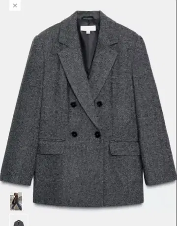 ZARA 울 더블 자켓 그레이 S 사이즈 시착만 한 상품