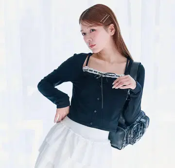 올리브 데 올리브 레이어드 스타일 골지 상의