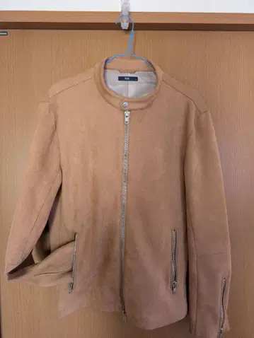 베이지 스웨이드 자켓 남성용 L 사이즈