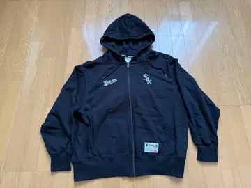 MLB 블랙 풀 집업 후드티 L