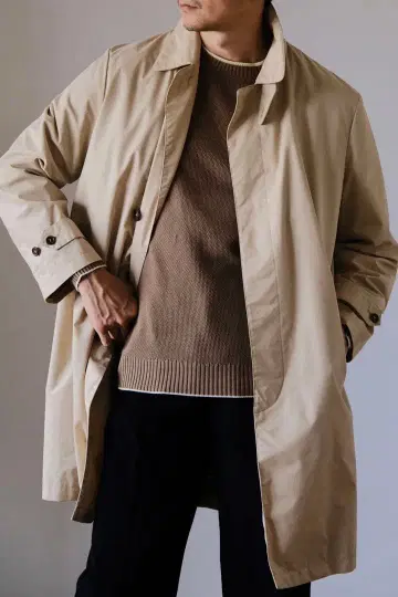 던힐 캐시미어 혼방 라이너 아이보리 스텐카라 코트 L