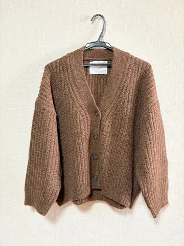 니트 가디건 브라운