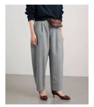 프레임워크 울 블렌드 턱 팬츠 라이트 그레이 택 포함 새상품