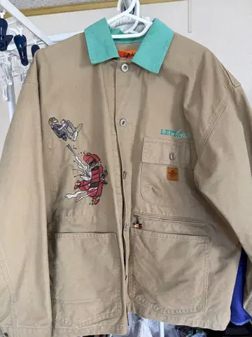 left Alone 자수 자켓 M 베이지/그린