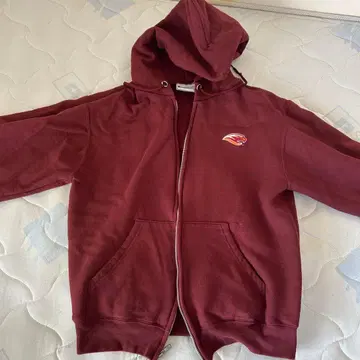 버건디 풀 집업 후드티