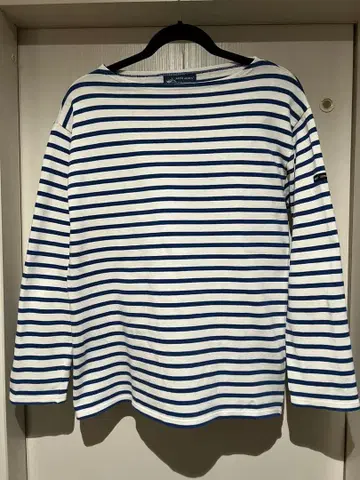 SAINT JAMES 프랑스제 네이비 화이트 보더 T셔츠