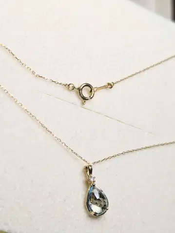 k10 다이아몬드 블루 토파즈 에메랄드 목걸이