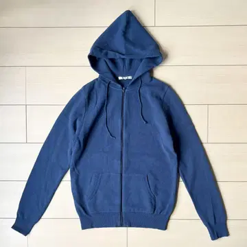 새상품급 쓰리 dots three 풀 집업 니트 후드티 M 네이비