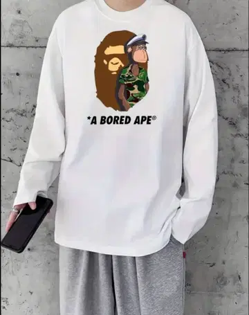A BORED APE 긴팔T셔츠 화이트
