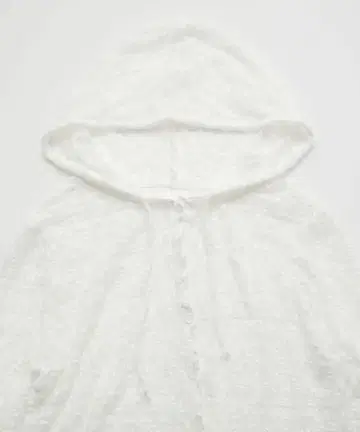 레이스 시어 후드티 화이트