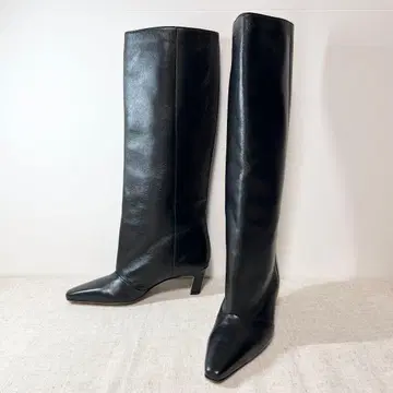 미사용급 CORSO ROMA 9 코르소 로마 노베 롱 부츠 천연 가죽