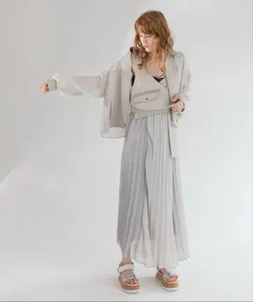 AULA AILA 데님 콤비네이션 오버롤 스커트