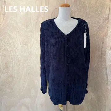 네이비 V넥 버튼 가디건