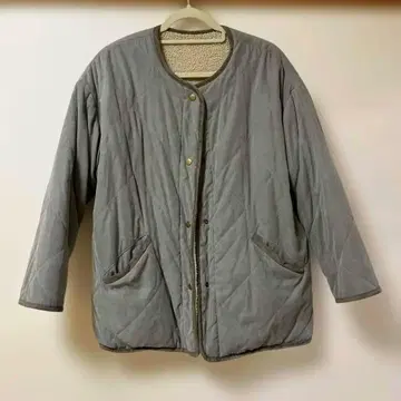 아우터 퀼팅 리버서블 보아 카키