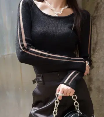 그램립스 시어 Double 라인 라메니트 블랙