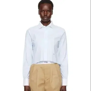 HOMME girls 블루 크롭 셔츠 대비