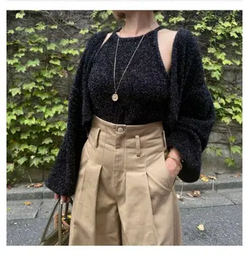 시뉴 라메 니트 가디건 Fran 블랙cygne