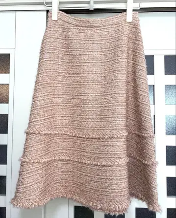 르네 TISSUE 트위드 스커트 핑크 36 미사용품