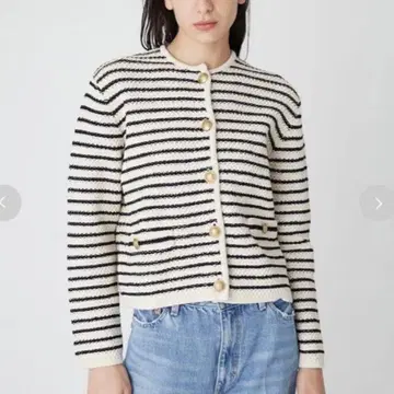 Mila Owen 금장 버튼 숏 기장 니트 가디건