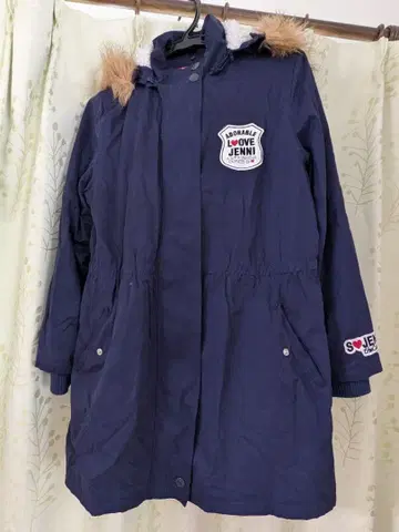 SISTER JENNI 아우터 160cm / 에코 퍼 후드 모즈 코트