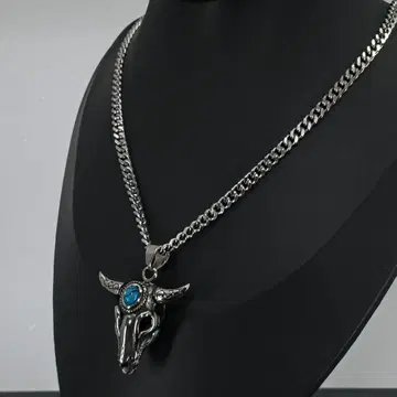 빈티지 데몬 데빌 펜던트 목걸이 터콰이즈 실버 은