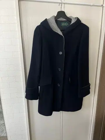 DECOY Collection 네이비 울 코트