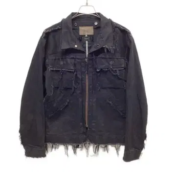 MINUS 데미지 가공 지퍼 데님 자켓 M 블랙