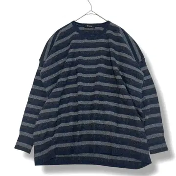 주카 ZUCCa 울 100% 보더 니트 루즈 실루엣 M 사이즈