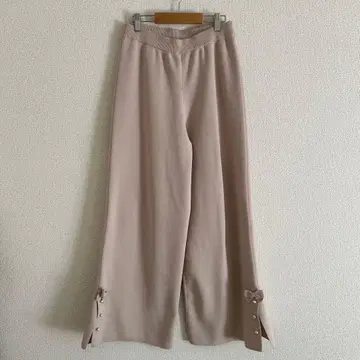 M'SGRACY 니트 와이드 팬츠 베이지 38