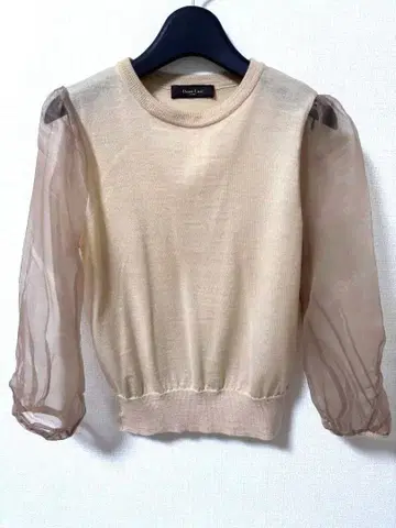 Demi-Luxe BEAMS 베이지 쉬폰 니트