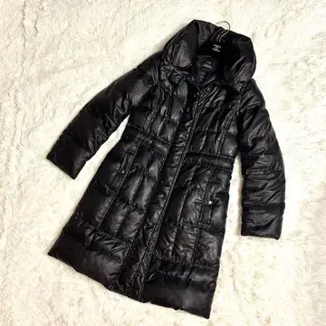 새상품급 23구 다운 코트 블랙 38 사이즈 롱 코트