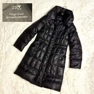 새상품급 23구 다운 코트 블랙 롱 기장 A라인 여성용 38 사이즈