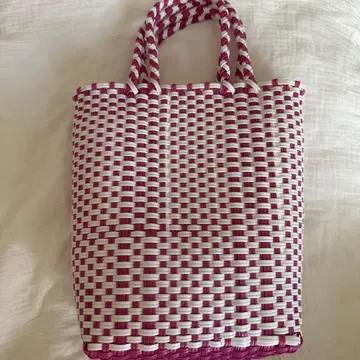 유나이티드 애로우즈 핑크 화이트 뜨개질 백