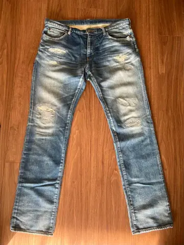 론 헤르만 RHC 데미지 가공 라이트 블루 스트레이트 청바지풍 맨투맨