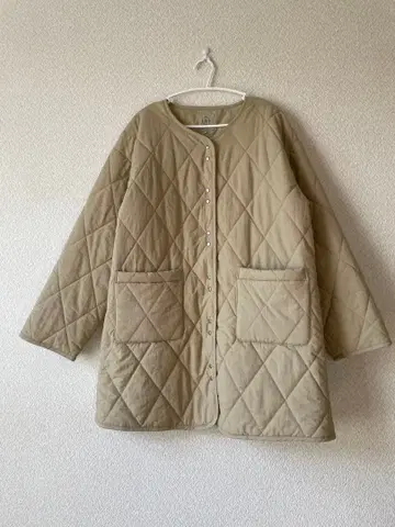 Samansa Mos2 퀼트 미들 기장 코트 새상품급 내추럴