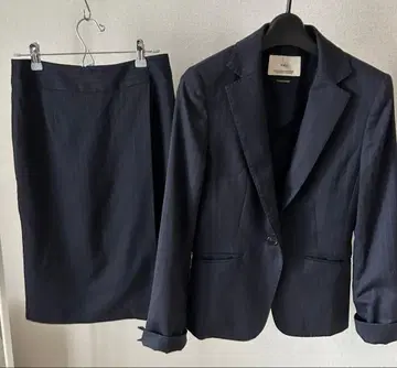 INED 수트 상하의 7호 네이비 스트라이프 셋업 울 일본제 겨울 소재