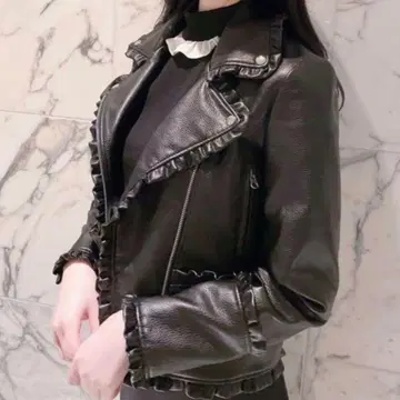 JILTU 프티 프릴 레더 재킷