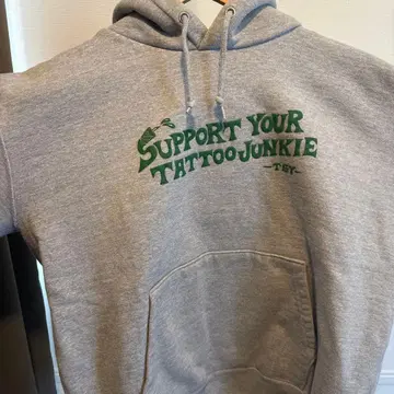 TATTOO JUNKIE HEAVY WEIGHT HOODIE GRAY