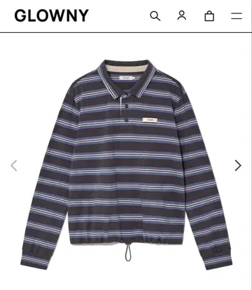 GLOWNY 스트라이프 긴팔 피케 셔츠
