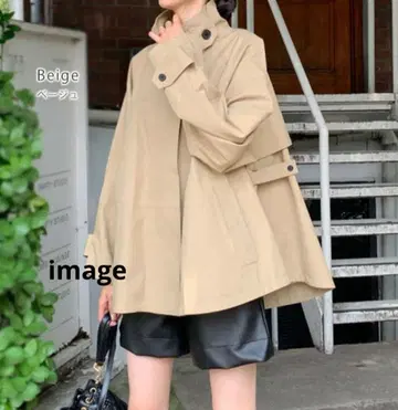 트렌치코트 미디엄 기장 안감 부착