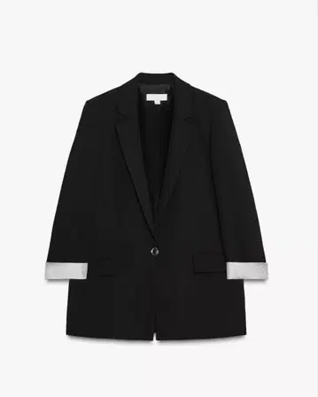 미사용 새상품 ZARA 프린트 커프스 블레이저 블랙 XS 자켓