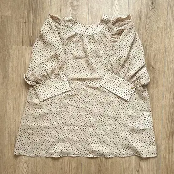 센스 오브 플레이스 2way 볼륨 슬리브 블라우스 도트 무늬