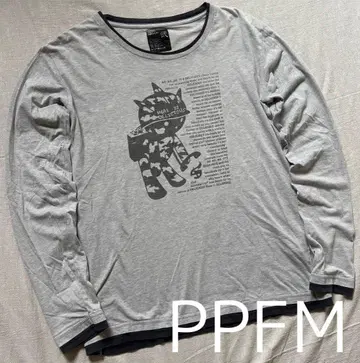 PPFM archive y2k 캐릭터 헤이세이 긴팔 티셔츠 2호 그레이