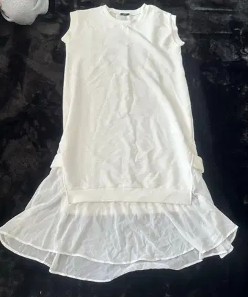 MURUA 슬리브리스 롱 원피스 화이트 프리 화이트 롱