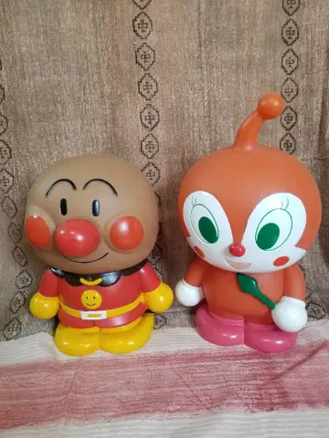 호빵맨 & 짤랑이 특대형 소프트 비닐 저금통 1998년제