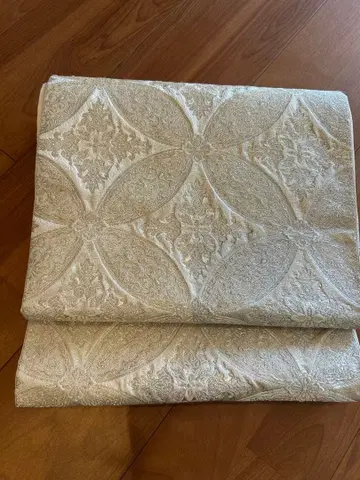 아이보리 꽃무늬 나고야 오비